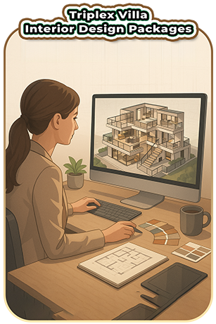 Triplex Villa Interior Design Packages Cost in Hyderabad