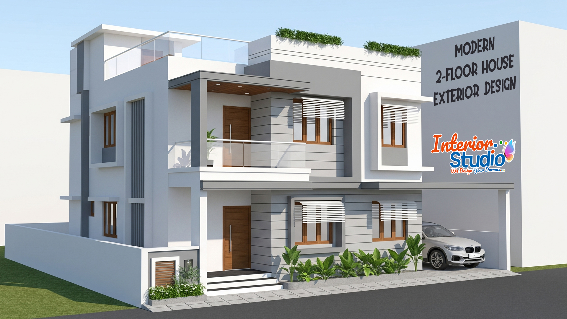 Modern 2-Floor House Exterior Design